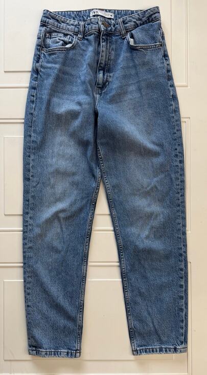 Zara Denim - Zara Womens Sz 6 Medium Wash High Rise Mom Jeans Denim Crop Ankle